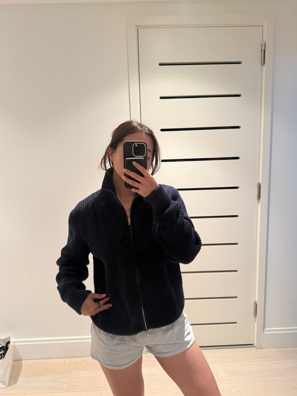 Brandy Melville navy zip up cardigan